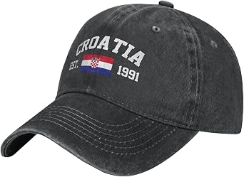 Croatia Flag Baseball Cap Denim Vintage Cotton Unisex Patriotic Hat