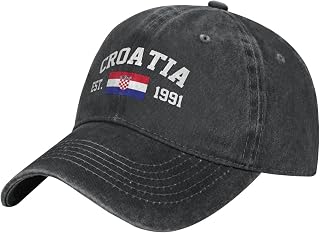 Croatia Flag Baseball Cap Denim Vintage Cotton Unisex Patriotic Hat