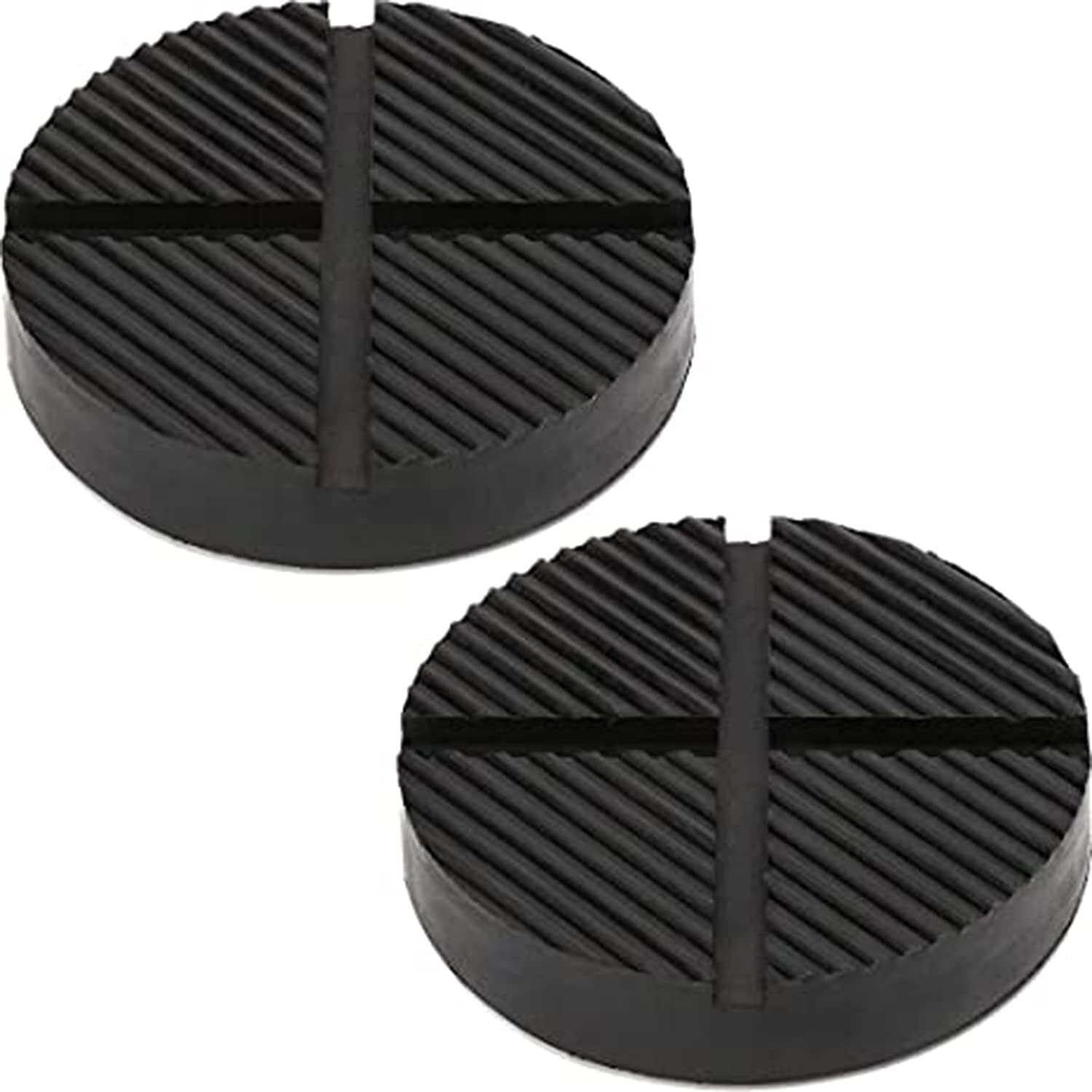 KASTWAVE 125mm Universal Floor Jack Rubber Pad Jack Pad Adapter Pinch Weld Side Frame Rail Protector Puck/Pad Maximum Load Bearing 3 Ton Soft Rubber Surface (2 Pack)