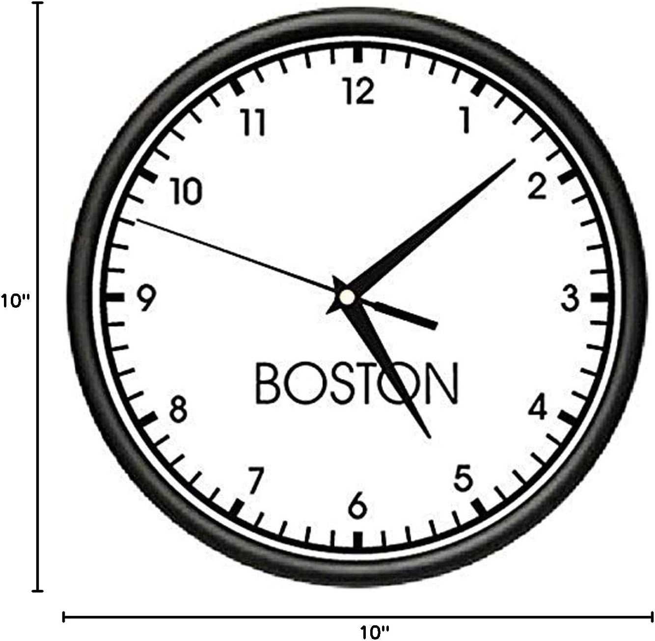 SignMission Boston TIME Wall Clock World time Zone Clock Office Business
