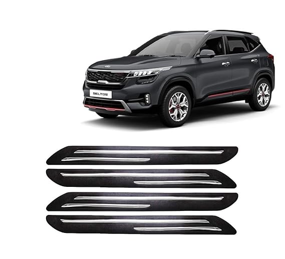 Car Bumper Guard for Kia Seltos (Chrome Strip) Amazon.in Car