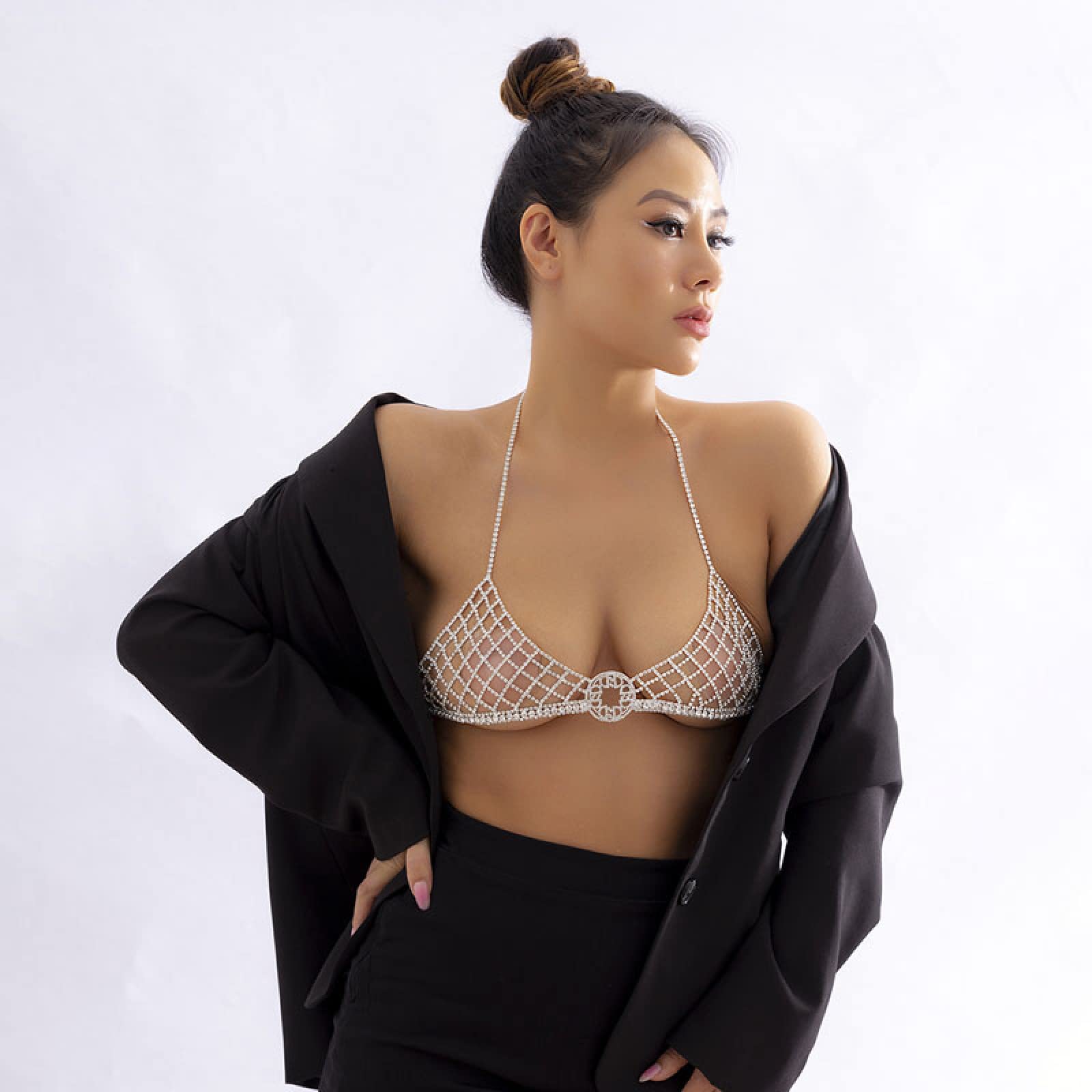 Chain Belt Körperkette Body Chain Kettenschmuck Körper ​Schmuck Blingbling Mesh-Diamant-Set Dessous-Körperkette Frau Europäische Und Amerikanische Sexy Sex-Party-Dekorationen