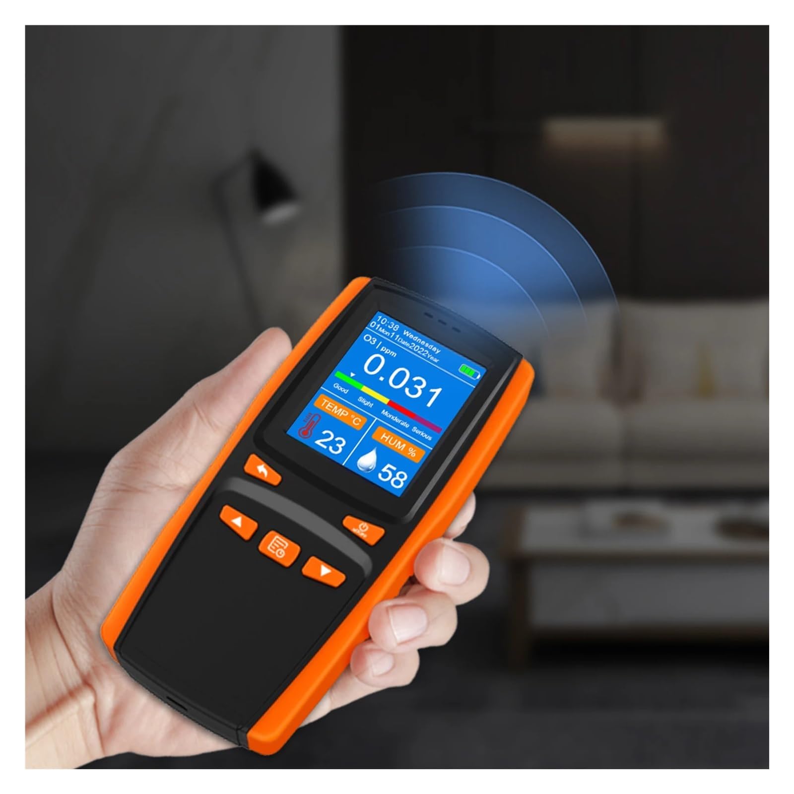 Analyseur de Combustion, Analyseur d'ozone Pollution de la qualité de l'air Moniteur portable portatif Détecteur de gaz d'ozone O3 Capteur intelligent Compteur d'ozone