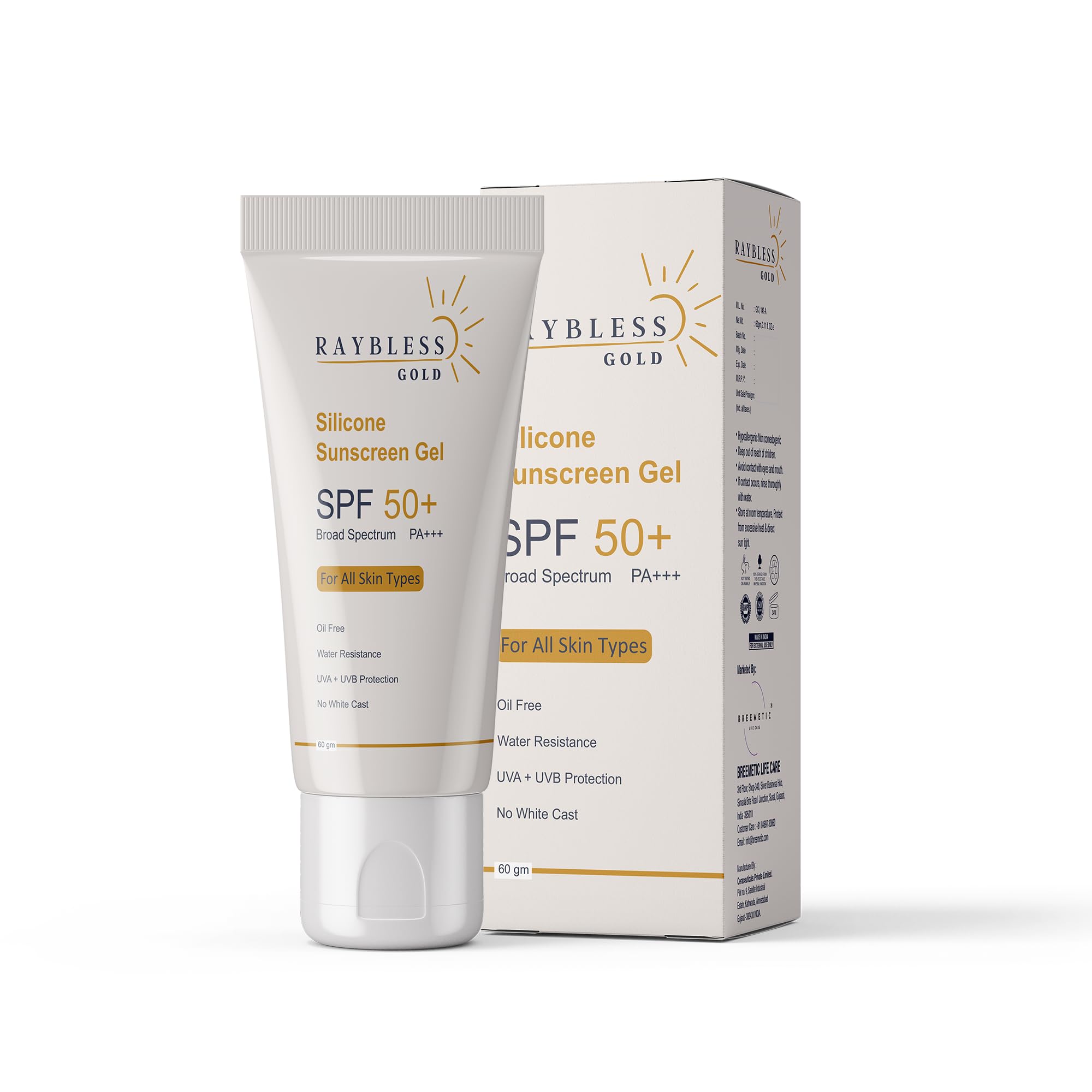 Sunscreen SPF 50 PA+++, For Broad Spectrum, UVA, UVB & Blue Light Protection With Multi-Vitamins, Matte Finish, Oil Free, Water Resistant And Non Comedogenic, All Skin Type, 60Gm