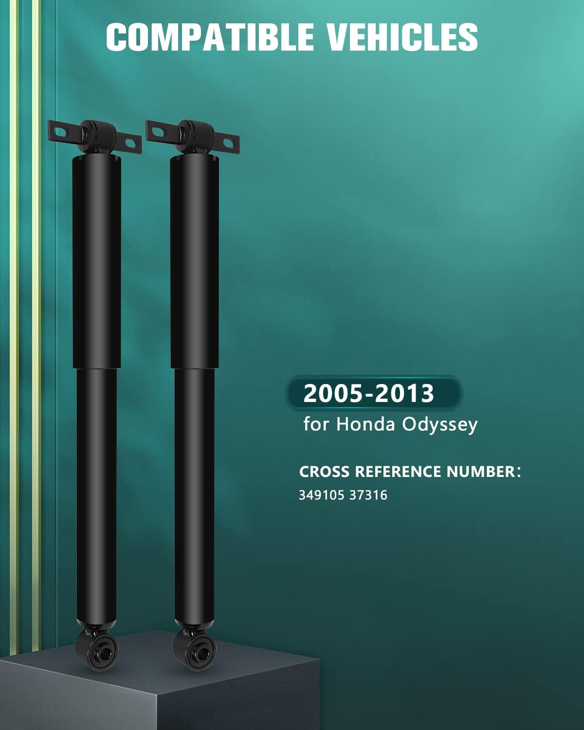 2x Struts AUTOMUTO Shock Absorbers for Honda Fits 2005 2006 2007 2008 2009 2010 2011 2012 2013 for Honda for Odyssey with 349105 Auto Shocks - Rear