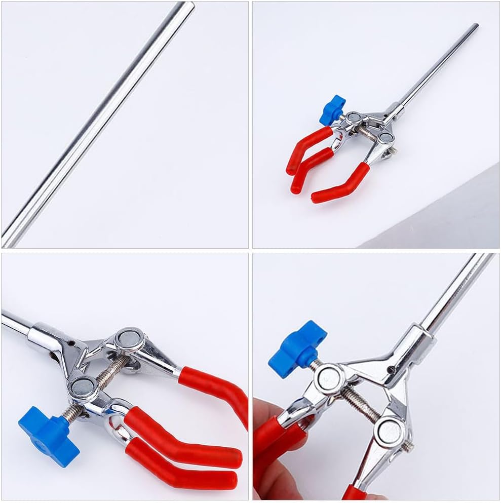 OUNONA 5pcs Prong Adjustable Laboratory Clamp Flask Clamp for Beakers Test Tubes and Burettes Safe for Students