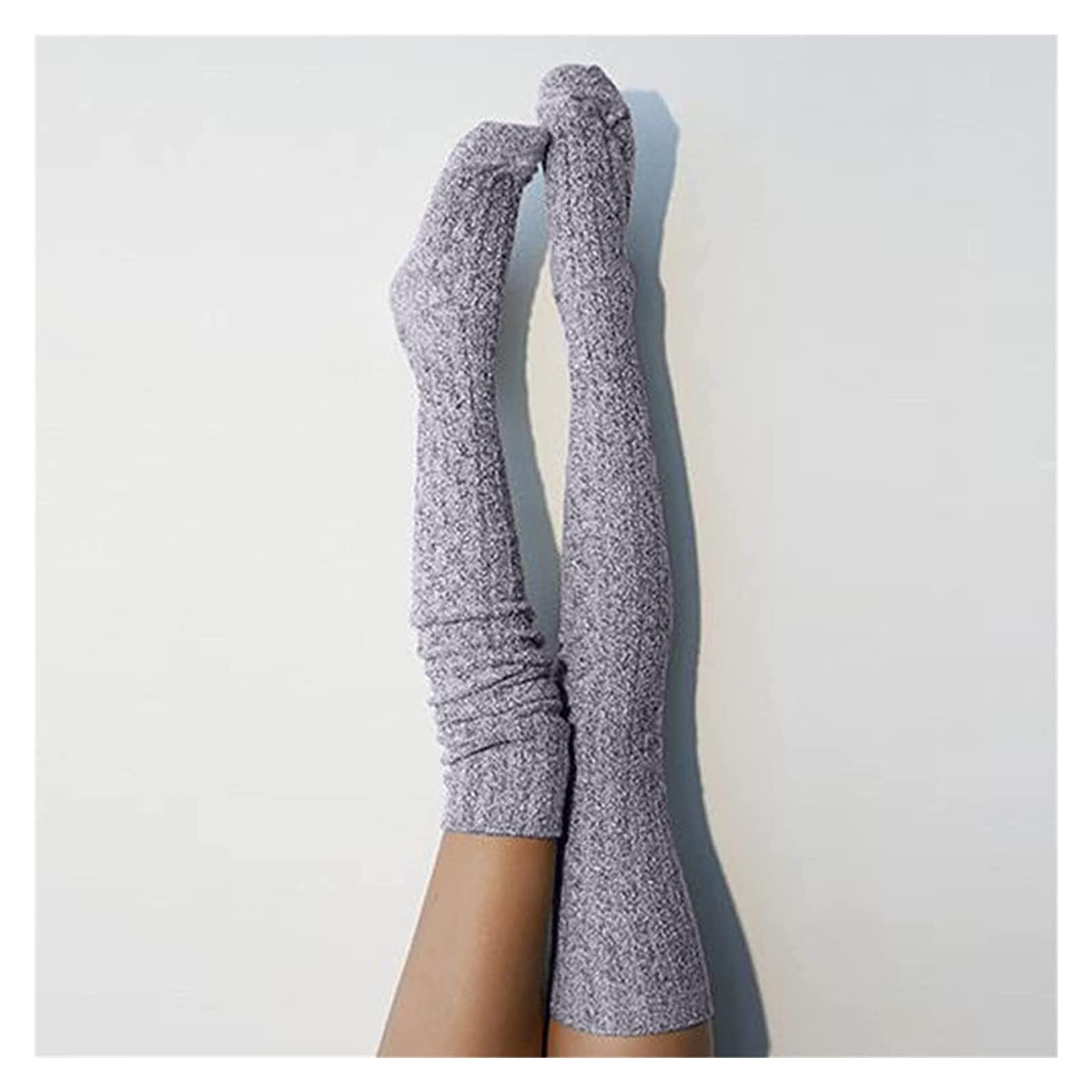 Wintersocken Bettsocken Damenstrümpfe Stricken Die Hohen Socken Mädchen Kniewarme Weihnachten Lang Über Damensocken Warme Flauschige Socken