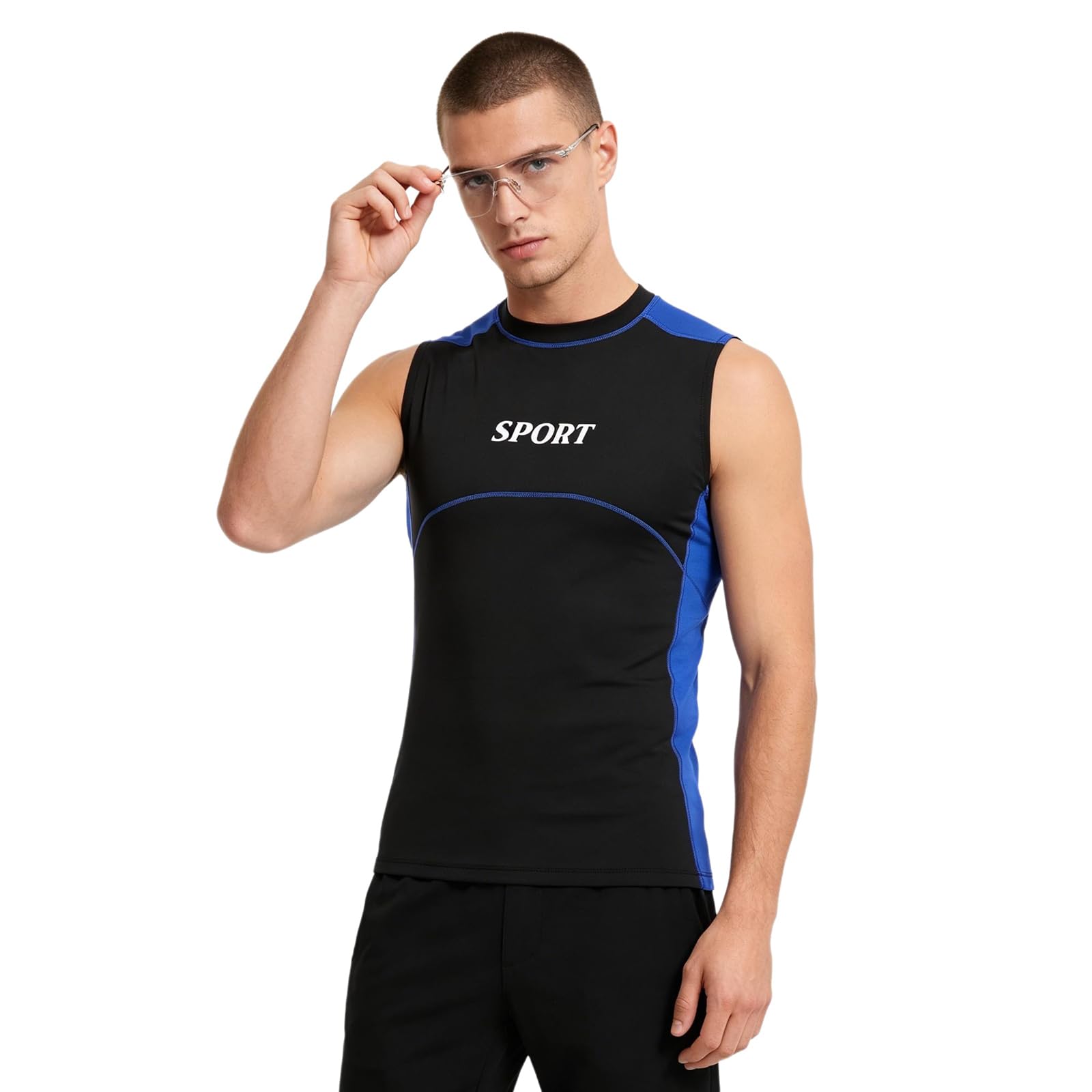 Complet De Bain De Plongée Homme Rashguard ﻿ Gilet Surf Sports Nautiques Couleur Contrastée Combinaison Plongée en Apnée Plage