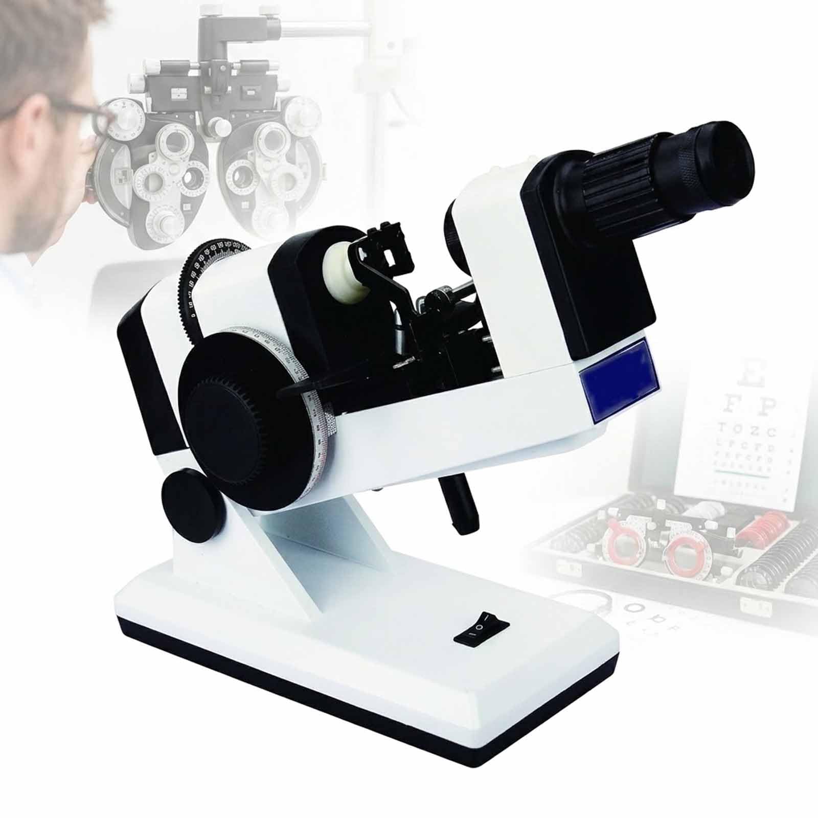 MObyat Frontofocómetro Manual Portátil, Medidor Lentes Ópticas 0 ~±25D/Lectura Externa 0.125D, Alta Precisión, Lentes: Φ16～Φ86mm, para Laboratorio, Centros Ópticos Profesionales