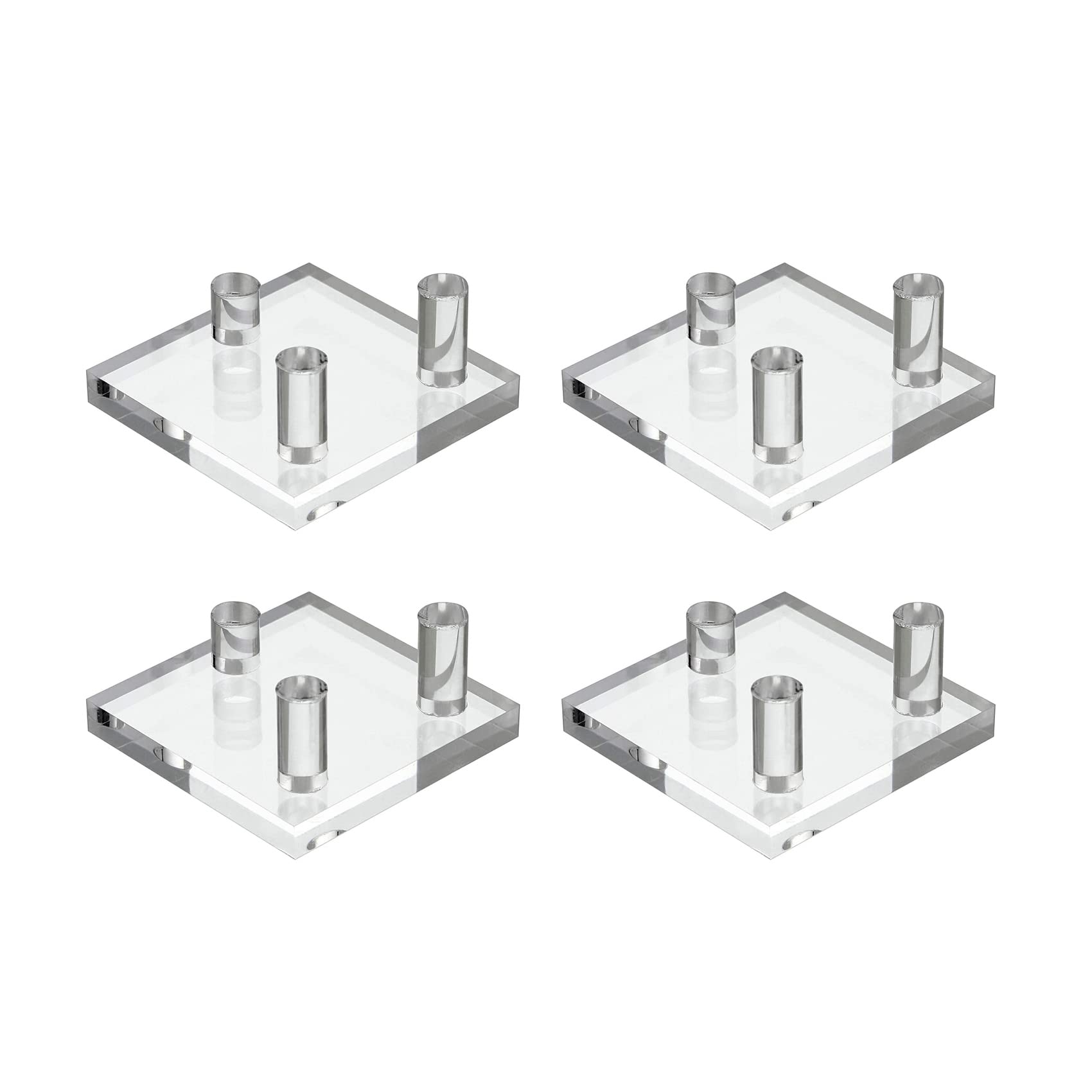 CTRLZS Acrylic Display Holder 4 PCS Clear Display Easel Stands for Fossil Coral Geodes Rock Mineral Small Collectibles,S