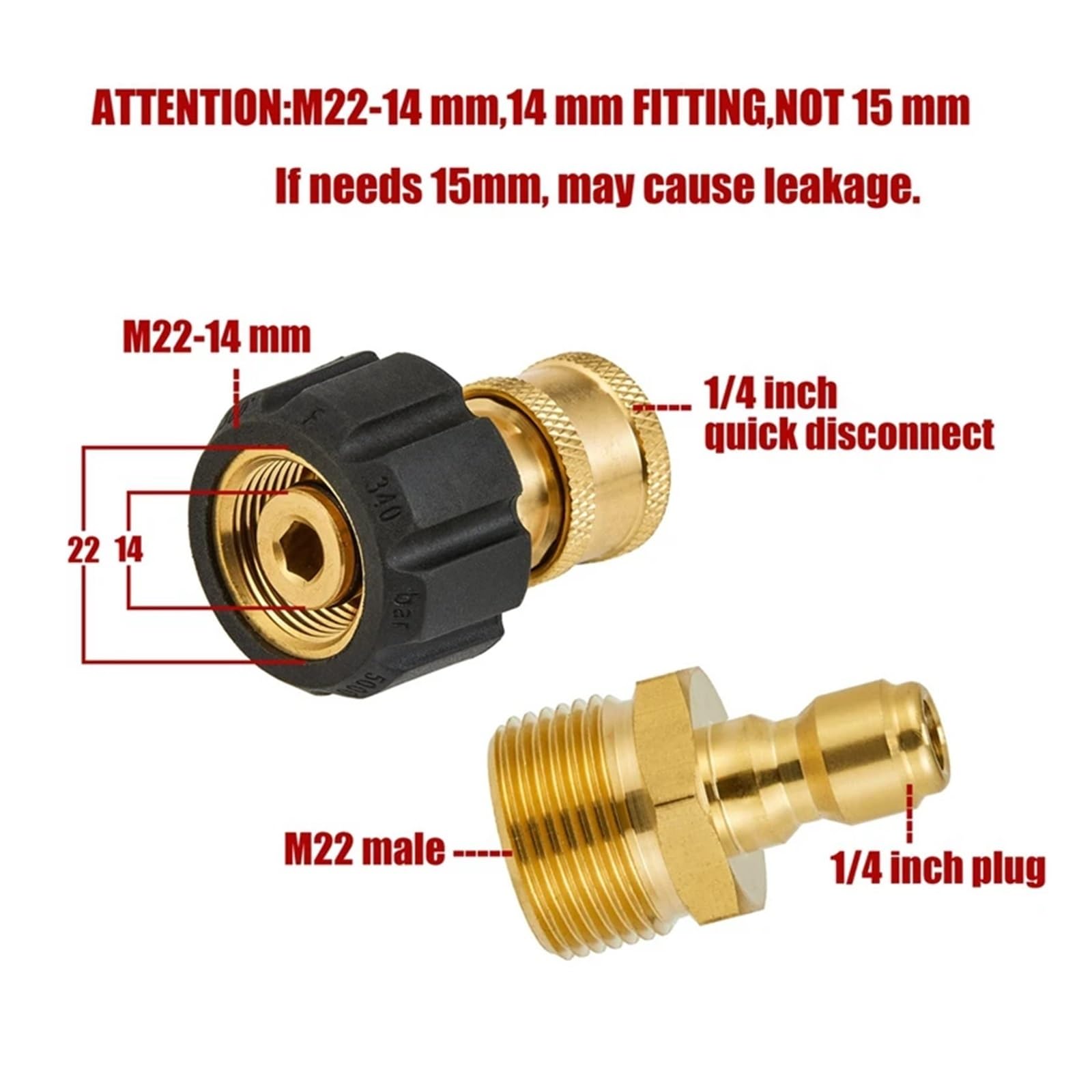 Kupfer-Hochdruckreiniger-Adapter-Set