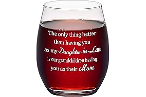 DAZLUTE Daughter-in-Law Gifts from Mother-in-Law, 15oz Funny Stemless Wine Glass Gifts for...
