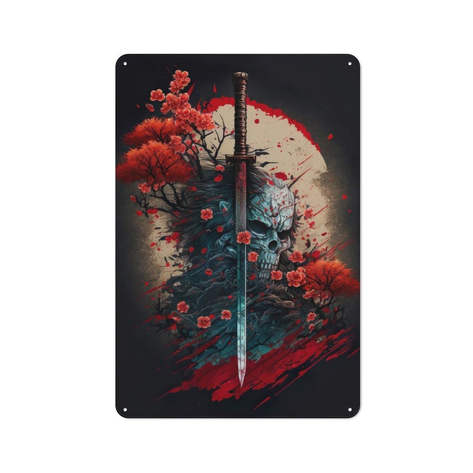 Junmoney Deadly Blade For Lounge Or Reading Corner, Rustic Tin Sign 30X20cm, For An Autumn Update To Lounge And Reading Corner
