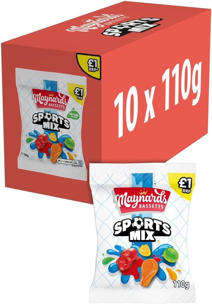 Maynards Bassetts Sweet Bags 10 x 110g (Sports Mix)