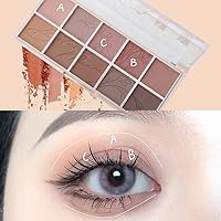 Vista 7 de Erinde Paleta de sombra de ojos de 10 colores – Sombra de ojos mate brillante con purpurina, ultra mezclable, alta pigmentación, aspecto natural