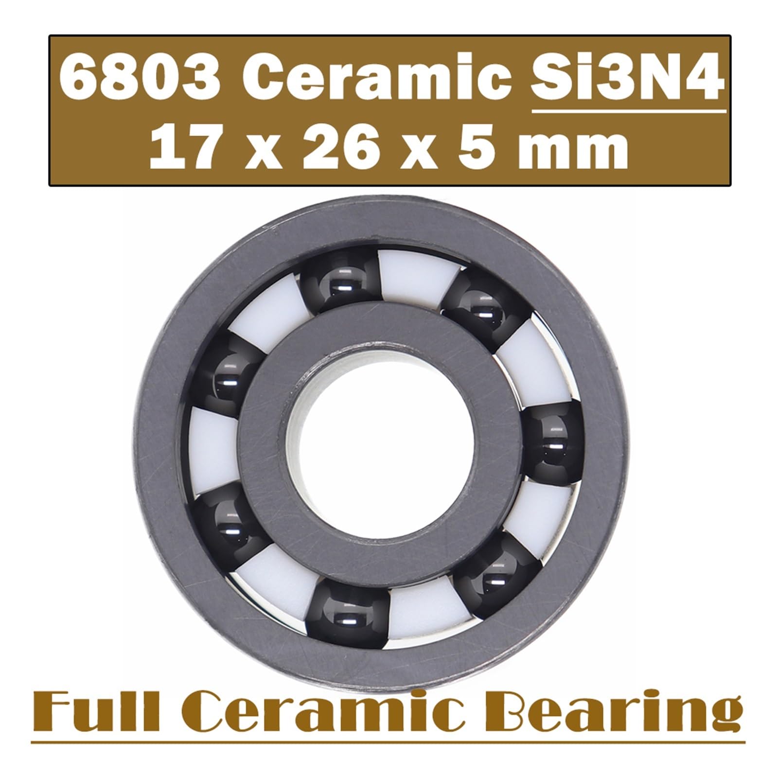 Amazon | YEJIANGHUA 6803 フルセラミックベアリング (1 個) 17*26*5