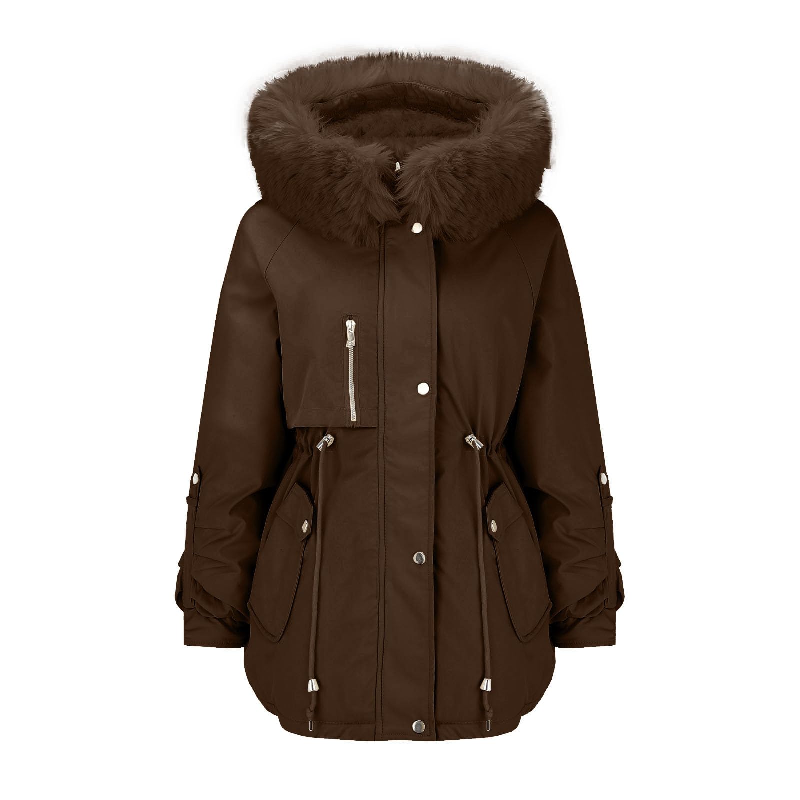 Chaqueta parka para mujer, abrigos de invierno con capucha y forro polar para mujer, ropa exterior de algodón con bolsillos, sudadera cálida con capucha y cremallera, rompevientos con cinturón,