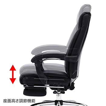 ［大阪手渡し可］サンワサプライ デスクチェア SNC-L17BK SNC-L17BK【オットマン収納レザーチェア（ブラック）】疲れたら