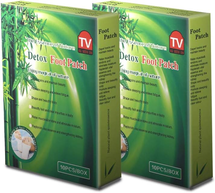 ZHEN® Detox Foot Patches, Pain Relief Foot Pads, Bamboo Vinegar Foot Patch, Helps Remove Impurities, Relieve Stress & Improve Sleep X 2 Box Pack