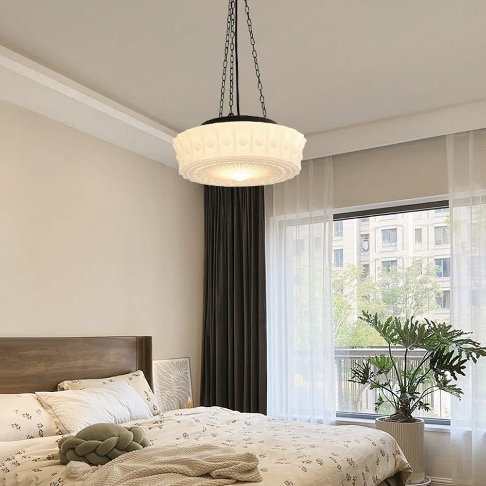 Chandeliers, Modern Glass Lightifixture French Milk Glass Light Hangilight Fixture Ceiliover Island, 1-Light Lights Kitchen, Dinitable