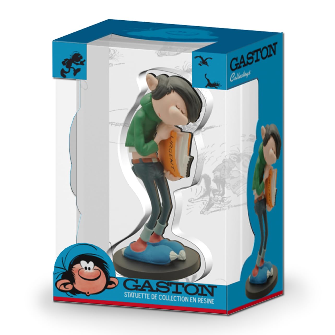 Plastoy Gaston Lagaffe Figur Gaston mit dringender Akte - Kunstharz - 17 cm