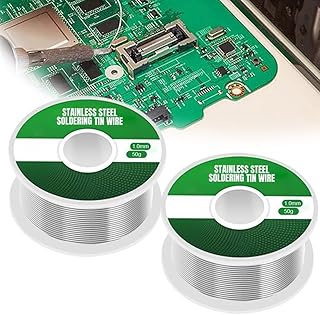 Aluminum Stainless Steel Lighter Solder Wire, 2024 New Low Melt Tin Lead Rosin Core Solder Wire for Electrical Soldering Repair, Content 2.2% Solder Flux (1.0mm 50g, 2pcs)