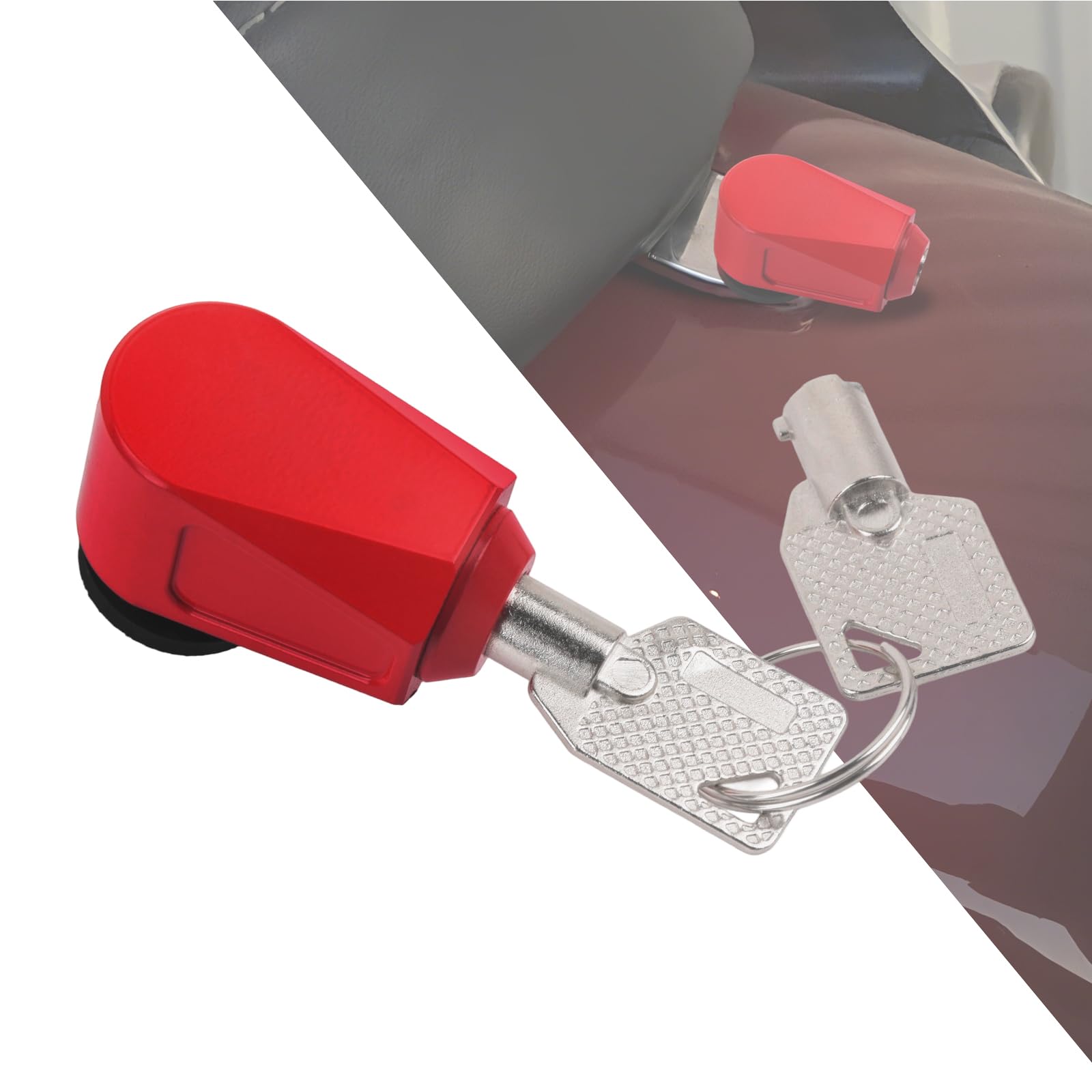 Antivol pour siège de moto sécurisé vis 1/4-20 rouge anti-vol selle