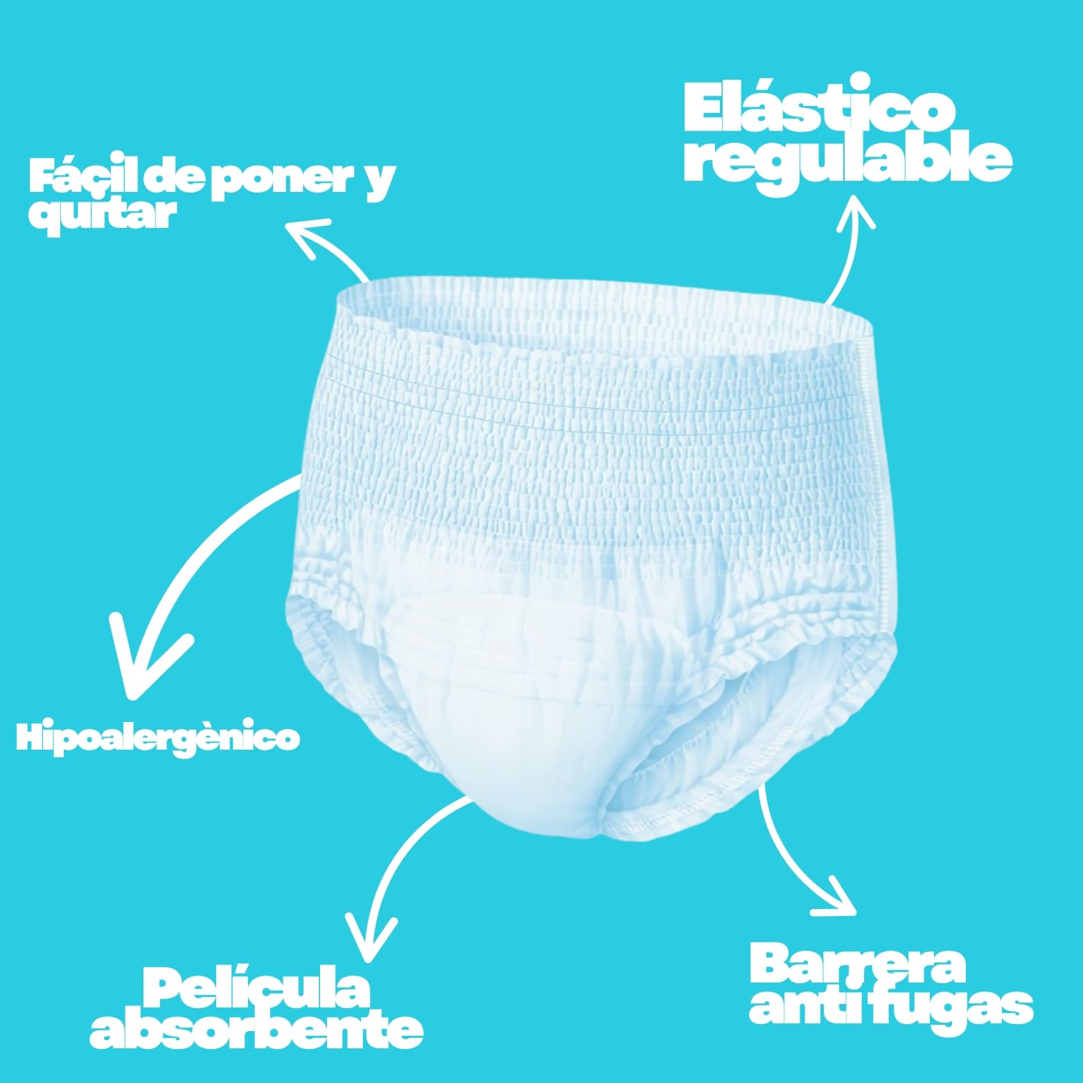 PAUSERCARE Braga Pañal Ropa Interior-Adulto Unisex |Super Absorbentes Para Incontinencia Severa | Hombres & Mujeres | 15 Unidades Desechables | Máxima Protección Discreta | Día y Noche (L-XL)