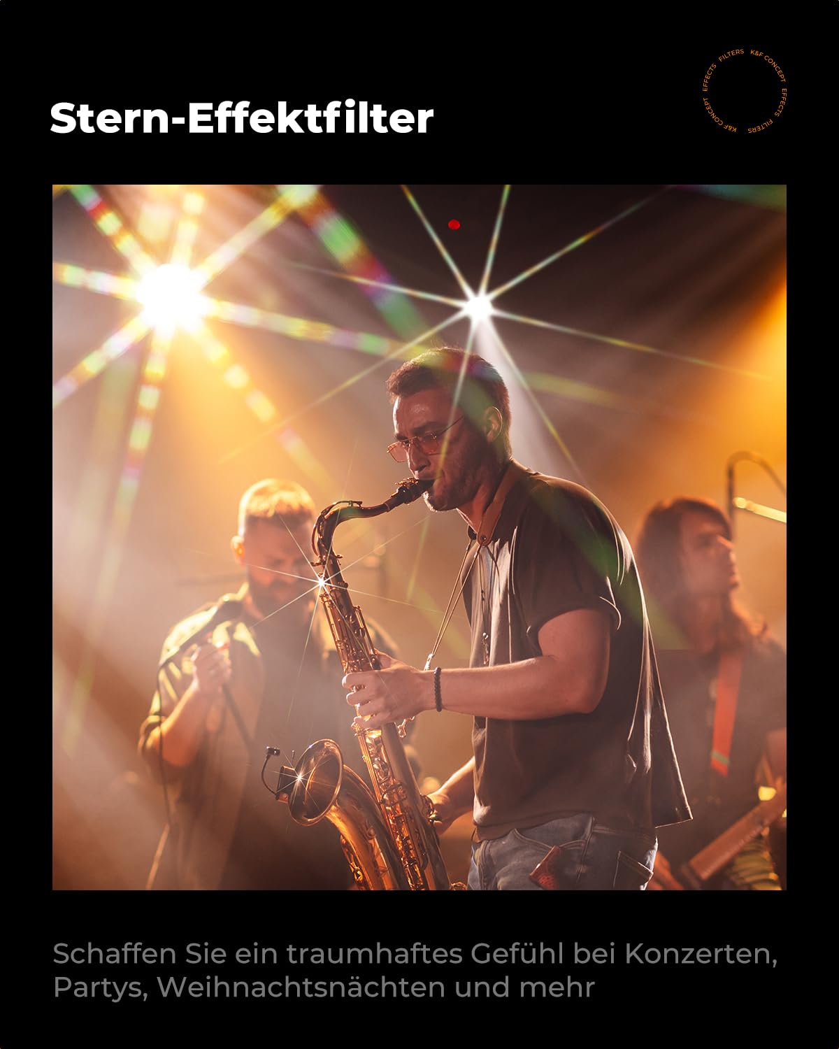 K&F CONCEPT Variabler 82mm Sternfilter 4 Punkte, 8 Punkte für Sternenlichteffekte (Nano-Klear)