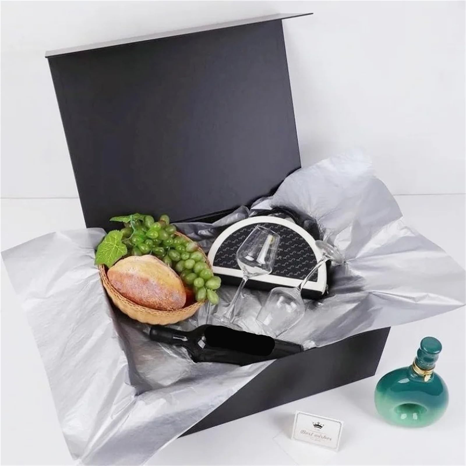 Confezione regalo nera extra large 20x16x7 pollici per Compleanno, Natale | Confezione regalo for regali con coperchio a chiusura magnetica pieghevole, compleanno, Natale