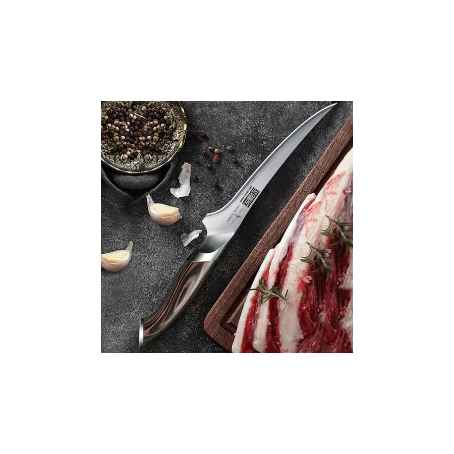 HOSHANHO Fillet Knife 7 Inch, Super Sharp Boning Knife in High Carbon Steel AUS-10, Professional Japanese Fish Knife for Meat Poultry Cutting