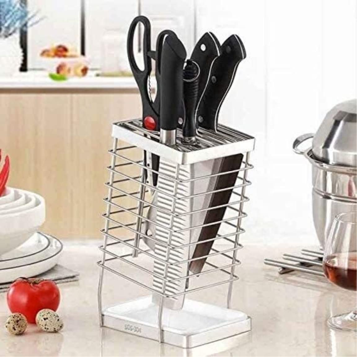 Blok na Noże Bez Noży Blok Noża Uchwyt Na Noże Kuchenne Organizator Metalowy Stojak Blok Do Przechowywania Ze Stali Nierdzewnej Akcesoria Do Narzędzi Uchwyt na Nóż Pusty