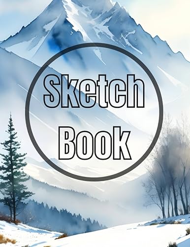 Sketch Book: Premium watercolor winter mountain design cover page Sketchbook Blank Paper Pad 8.5" x 11" - sketchbook 120 Pages Blank Paper Book For