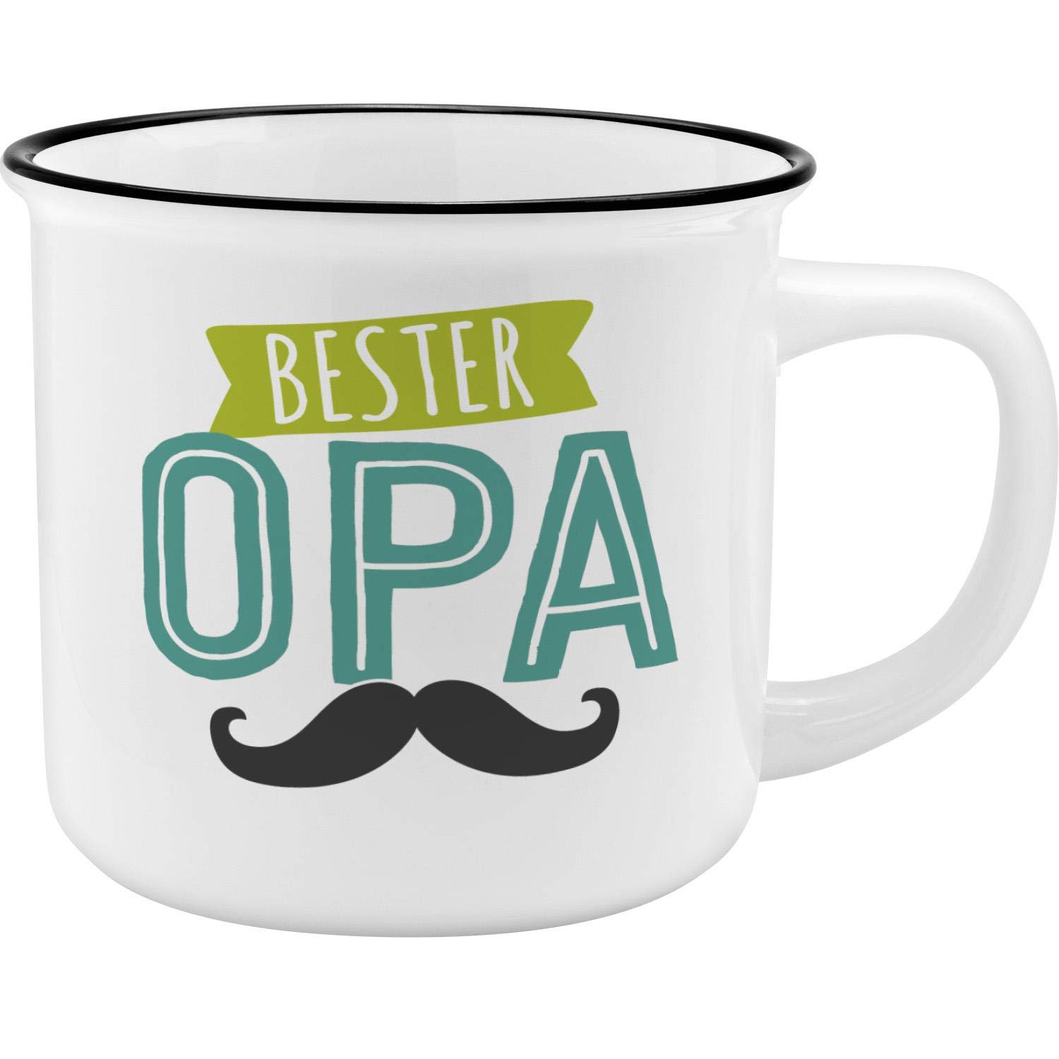GRUSS & CO Mug Motif « Opa » | Porcelaine New Bone China Aspect émail 35 Cl | Cadeau Grand-père | 45767