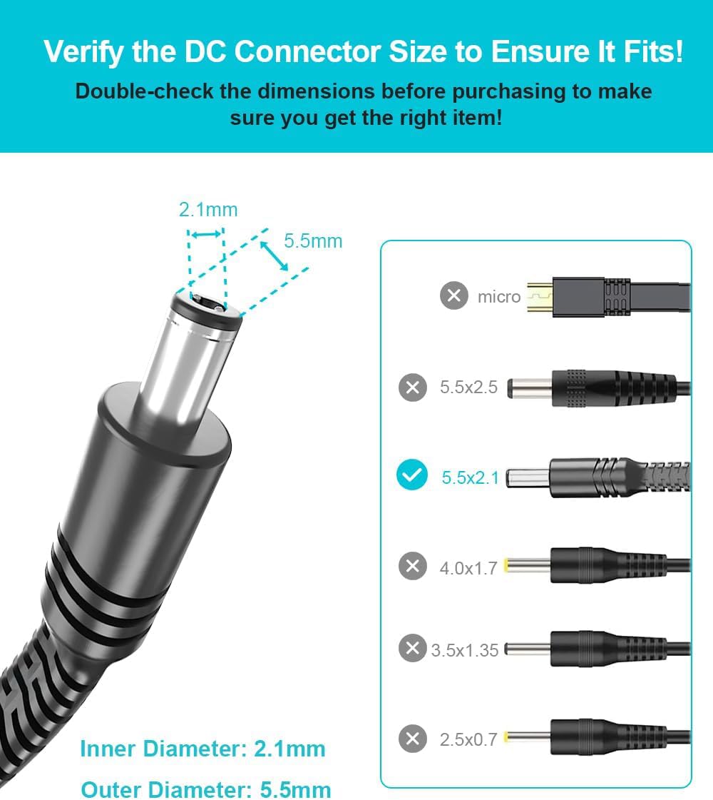 RUNCCI-YUN 9.8 Ft 14AWG DC 5V 6V 9V 12V Strom-Verlängerungskabel, 5,5mm X 2,1mm DC Hohlstecker Buchse,5,5 2,1DC Power Kabel,für Überwachungskameras, LED Streifen, CCTV-IP Überwachung
