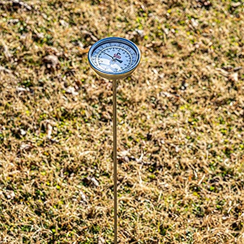 Garden Weasel Soil And Composting Dial Thermometer 98001-A - 36 Inch Probe, 0° To 220° Fahrenheit - Analog Soil Probe And Compost Thermometer For House Plants - Plant Accessories - Stainless Steel #TOP3