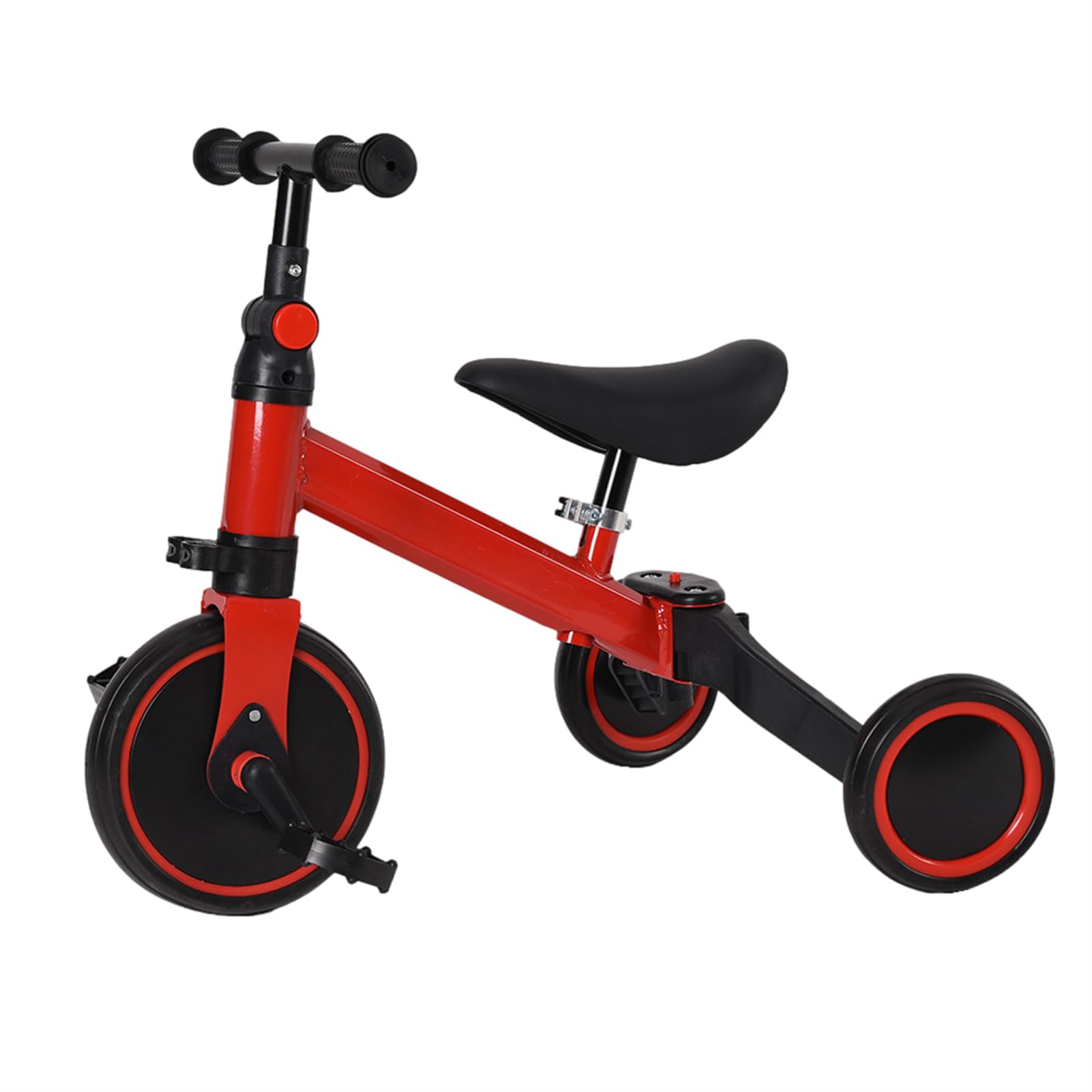 Homewell Triciclo bambino evolutivo, Kinderkraft Velo Triciclo 2 in 1, con funzione Draisienne e Ride, regalo Bebe 1-5 anni senza freni, 04, rosso)