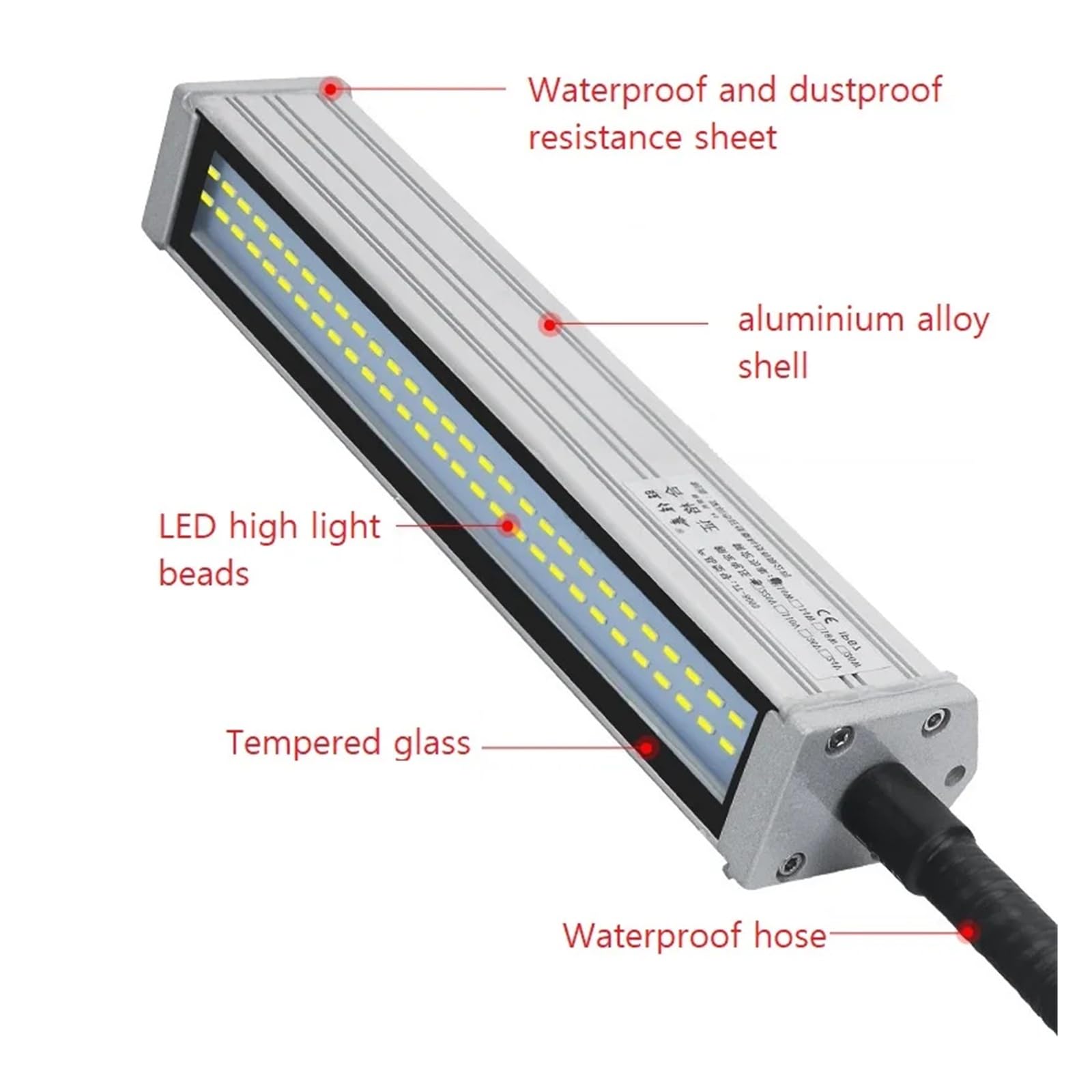 Lampa maszynowa CNC projektor warsztatowy CNC 400 mm, elastyczne ramię, aluminiowa przemysłowa lampa LED 10-220 V (stała podstawa, UK)