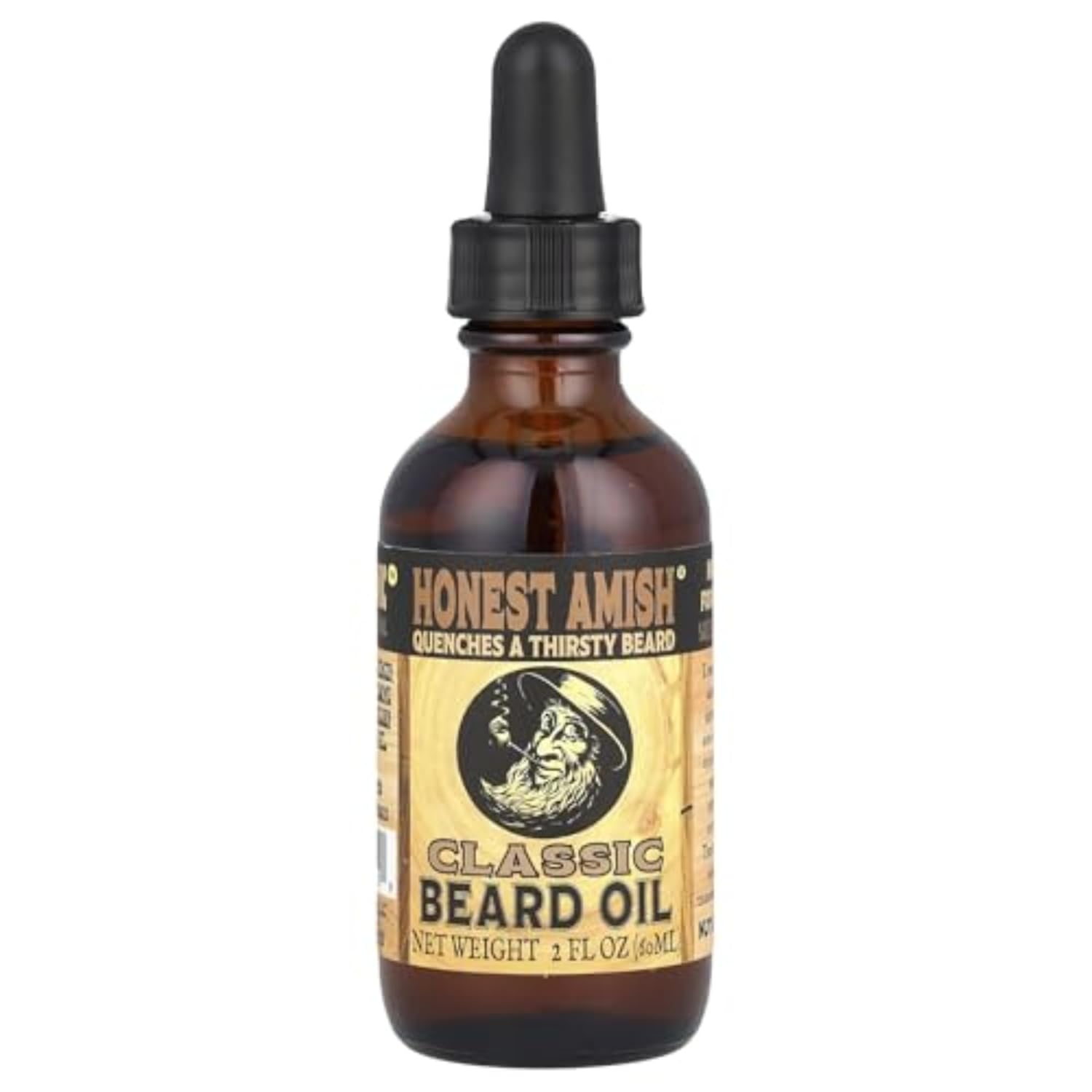 Honest Amish Classic Beard Oil - 2oz Organic Argan & Jojoba Blend for Soft Beard & Hydrated Skin