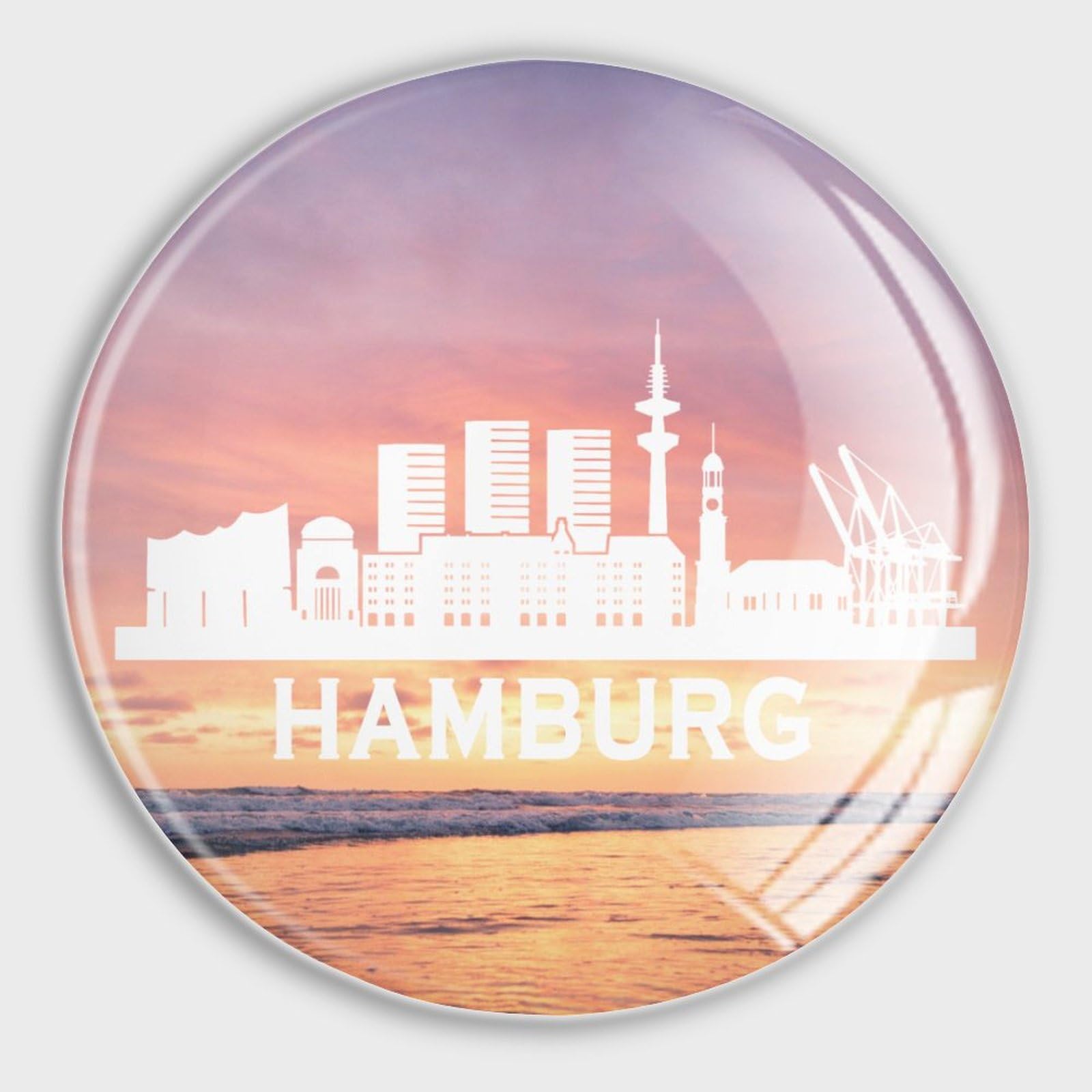 Aimants en verre pour tableau blanc motif Hambourg idée cadeau bureau