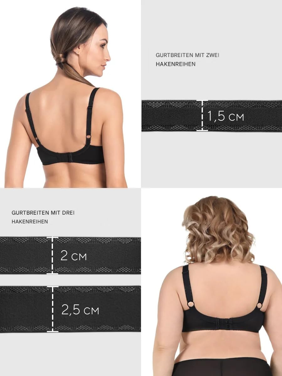 Teyli Soutien-Gorge en Coton - Soutien-Gorge avec Armatures - sous-vêtements pour Femme - Soutien-Gorge Minimiseur - Soutien-Gorge Grand Seins - Soutien-Gorge Confortable pour Femme avec détails en