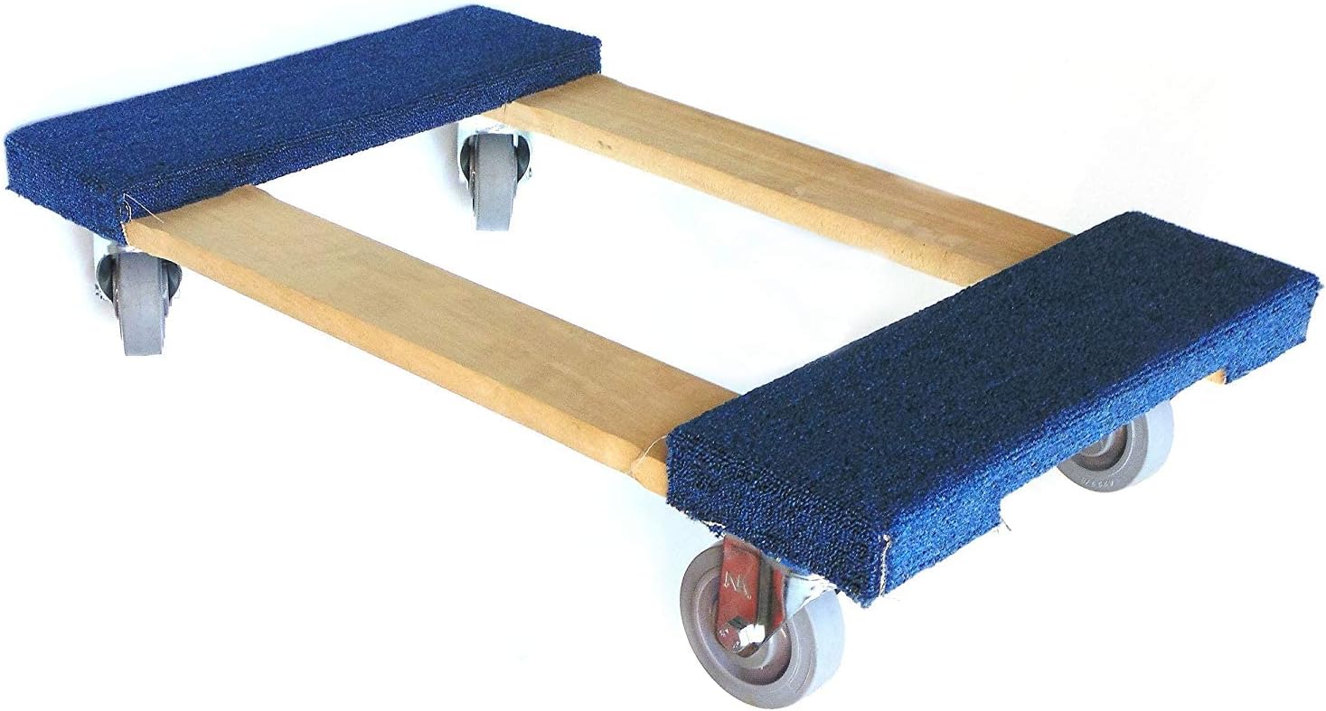 Rk Safety Dolly Cart, 30X17 Hardwood Furniture Dolly, 1200lbs Capacity Blue Carpet Dolly with 5 inch 4 Wheel