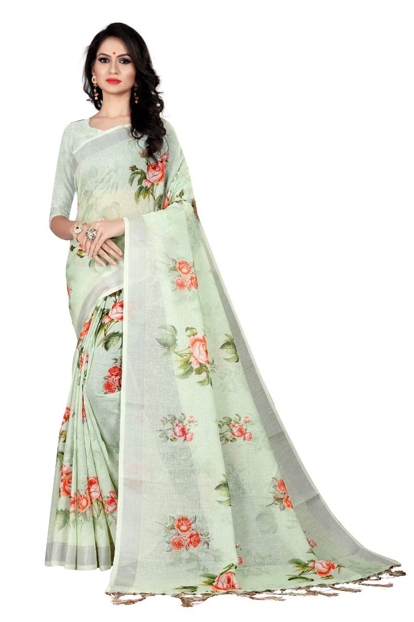 Mclothings Women's Mysore Silk Linen Saree With Blouse Piece