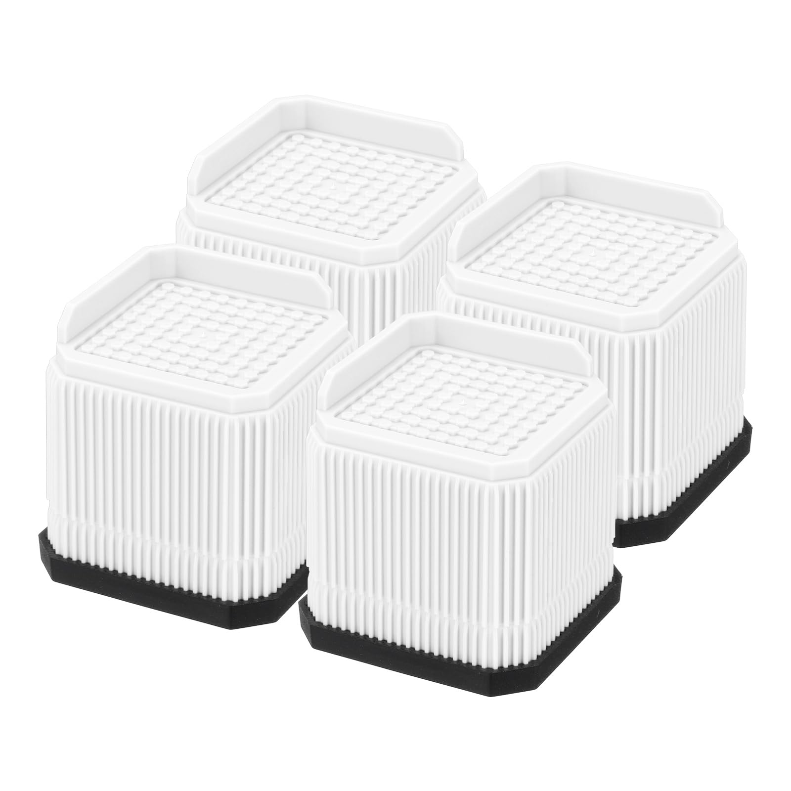 sourcing map Bed Risers, Square Heavy Duty Stackable Lift Block to 1 Inch & 2.8 Inch Plastic Furniture Risers for Desk, Chair, Table, Sofa Legs, Washing Machine, Refrigerator, White
