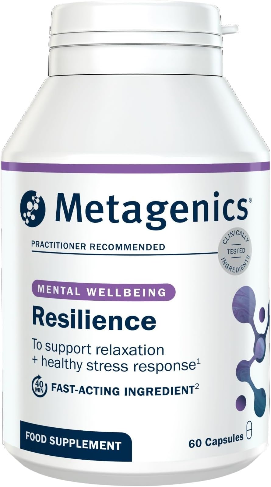 Resilience - Supports Fatigue - with Ashwagandha, Ginseng, Lemon Balm + Mushroom Extracts with L-theanine & Vitamins - 60 Capsules