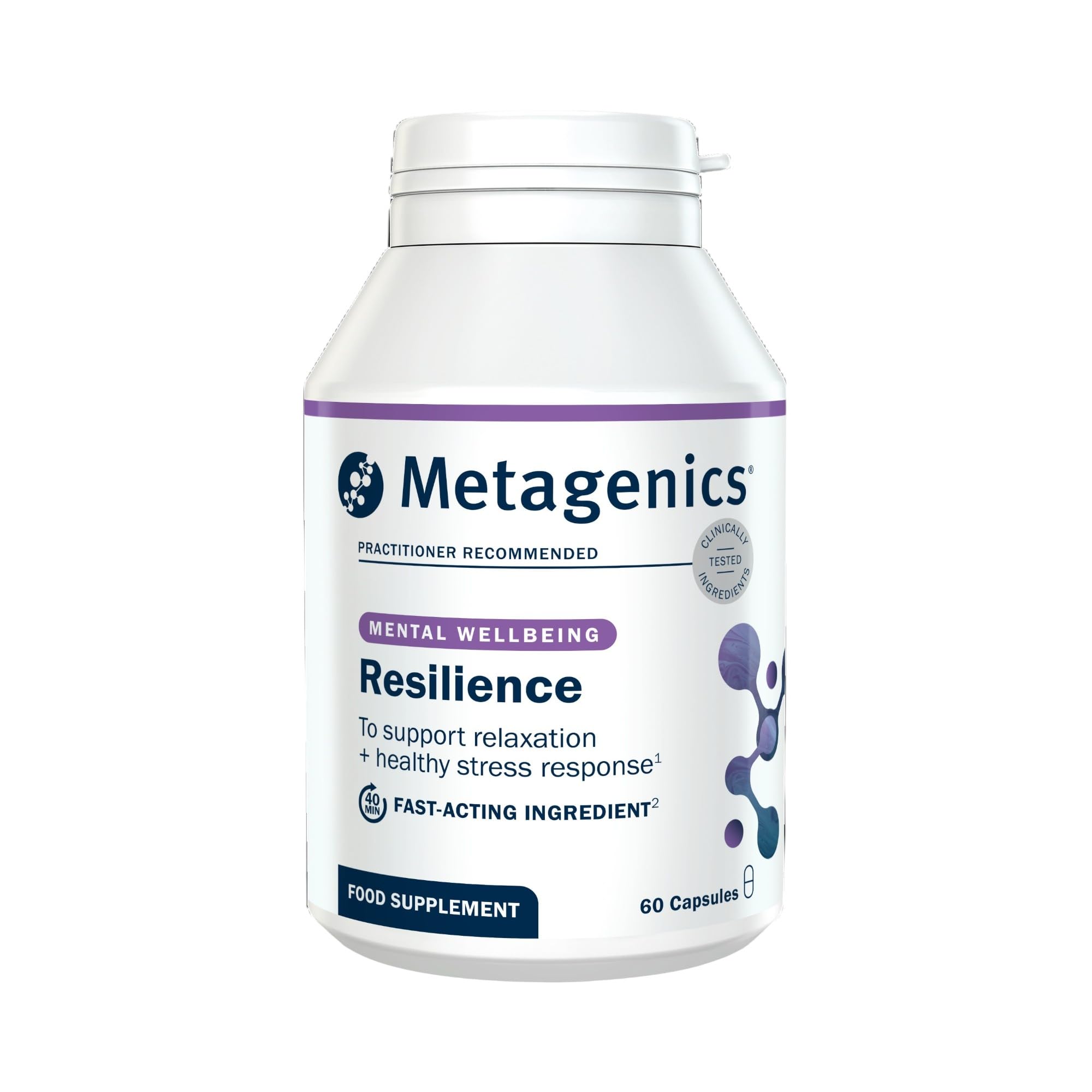Resilience - Supports Fatigue - with Ashwagandha, Ginseng, Lemon Balm + Mushroom Extracts with L-theanine & Vitamins - 60 Capsules