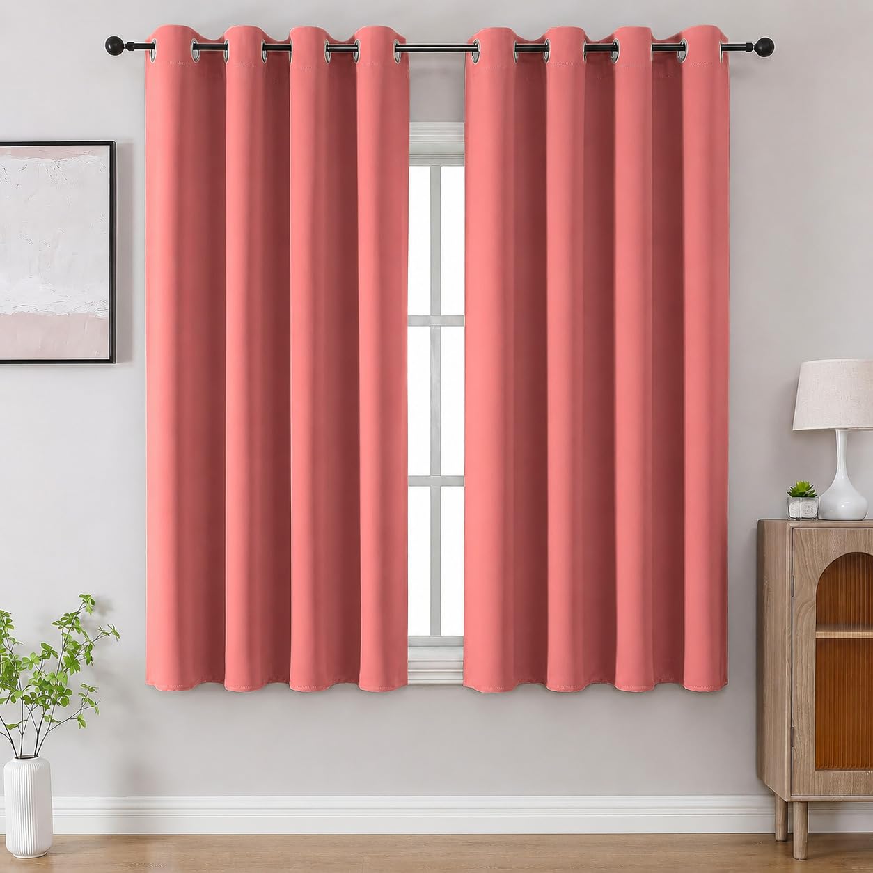 Cortina 80-90% Blackout Solid Window Curtains 6 Feet Set of 2 - Thermal Insulated | Curtain for Living Room | Drapes for Bedroom | (6 Feet, Dusty Rose/Muted Mauve)