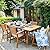 PHI VILLA 7 Pieces Acacia Wood Outdoor Dining Set for 6, Teak Large Wooden Table & Chairs with Wicker Seat and Back, Farmhouse Dining Furniture Set for Patio, Deck, Yard, Porch