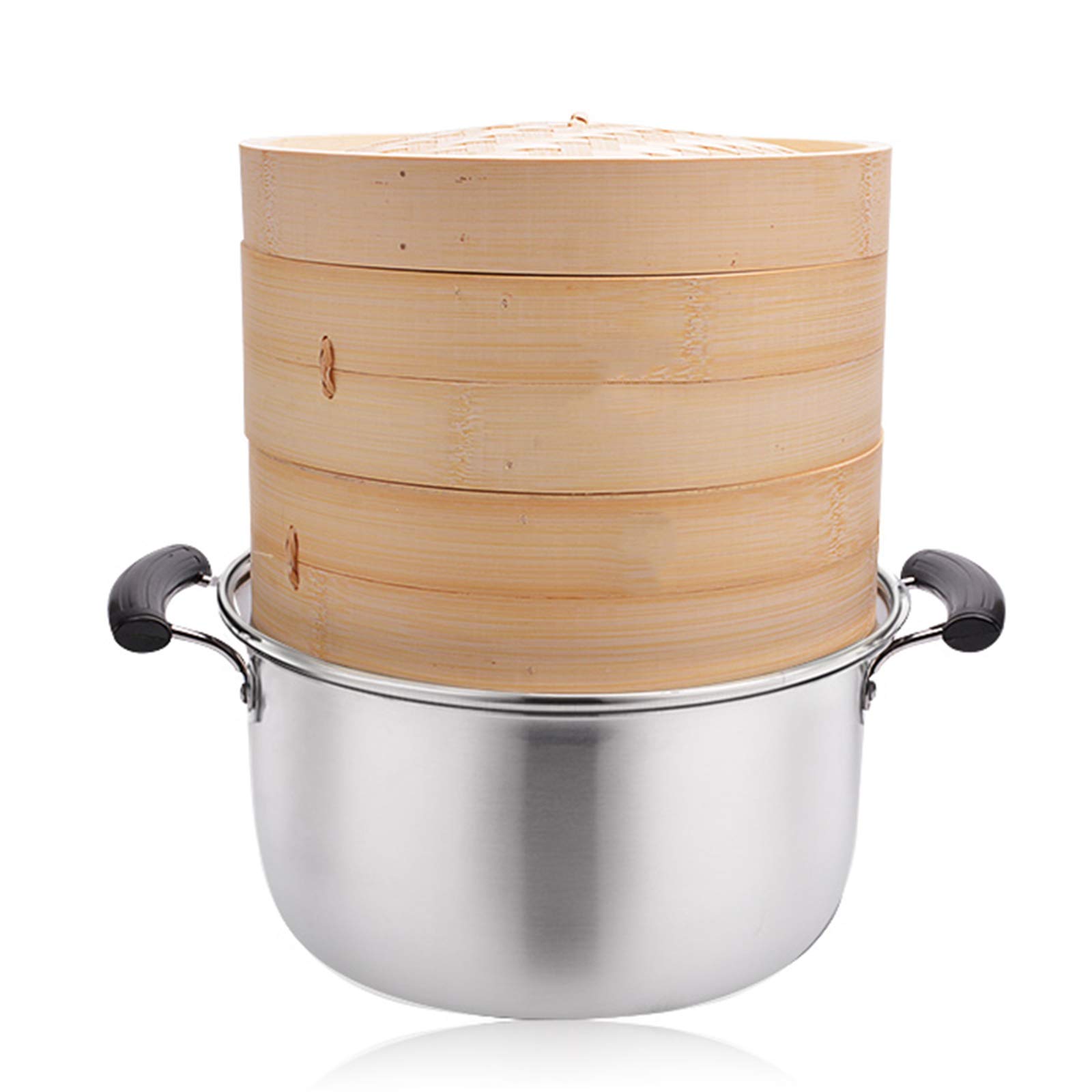 Marmite à vapeur en acier inoxydable 304 et paniers bambou premium pour une cuisine durable
