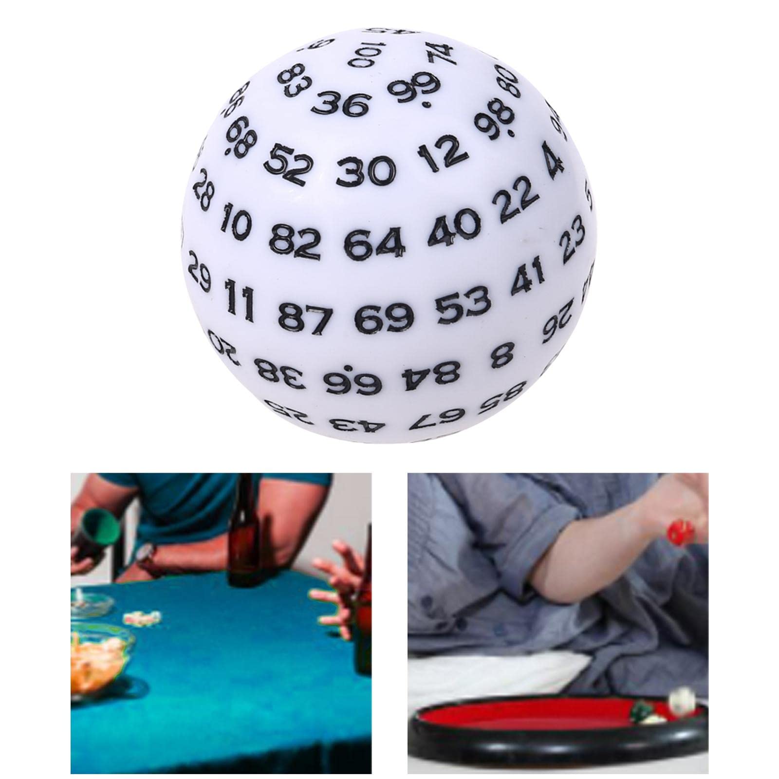 Set di 10 dadi poliedrici in acrilico, per giochi e intrattenimento, colore bianco, 48 mm